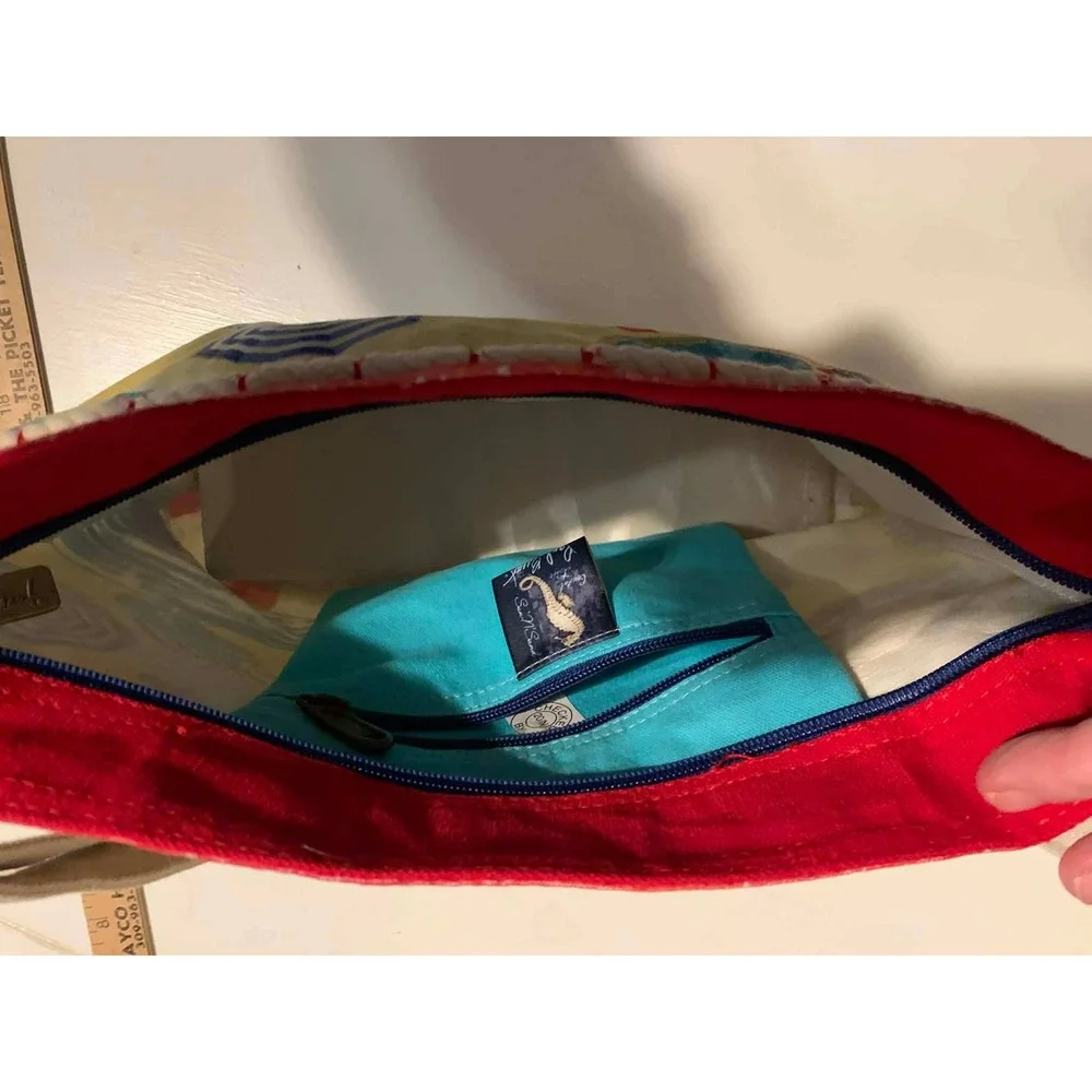 Paul Brent Beach Umbrella Sea Sand Canvas Crossbody Bag - Picture 7 of 10